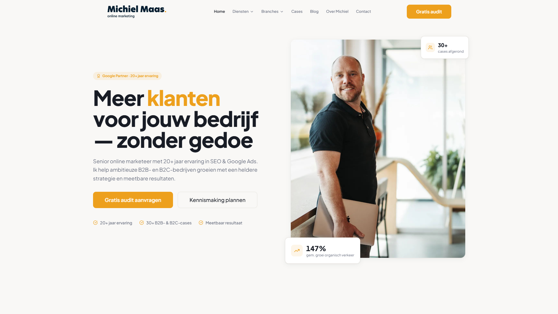 Klantproject: Michiel Maas online marketing